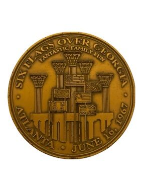 1967 Six Flags Over Georgia Opening Day Commemorative VIP Medallion
